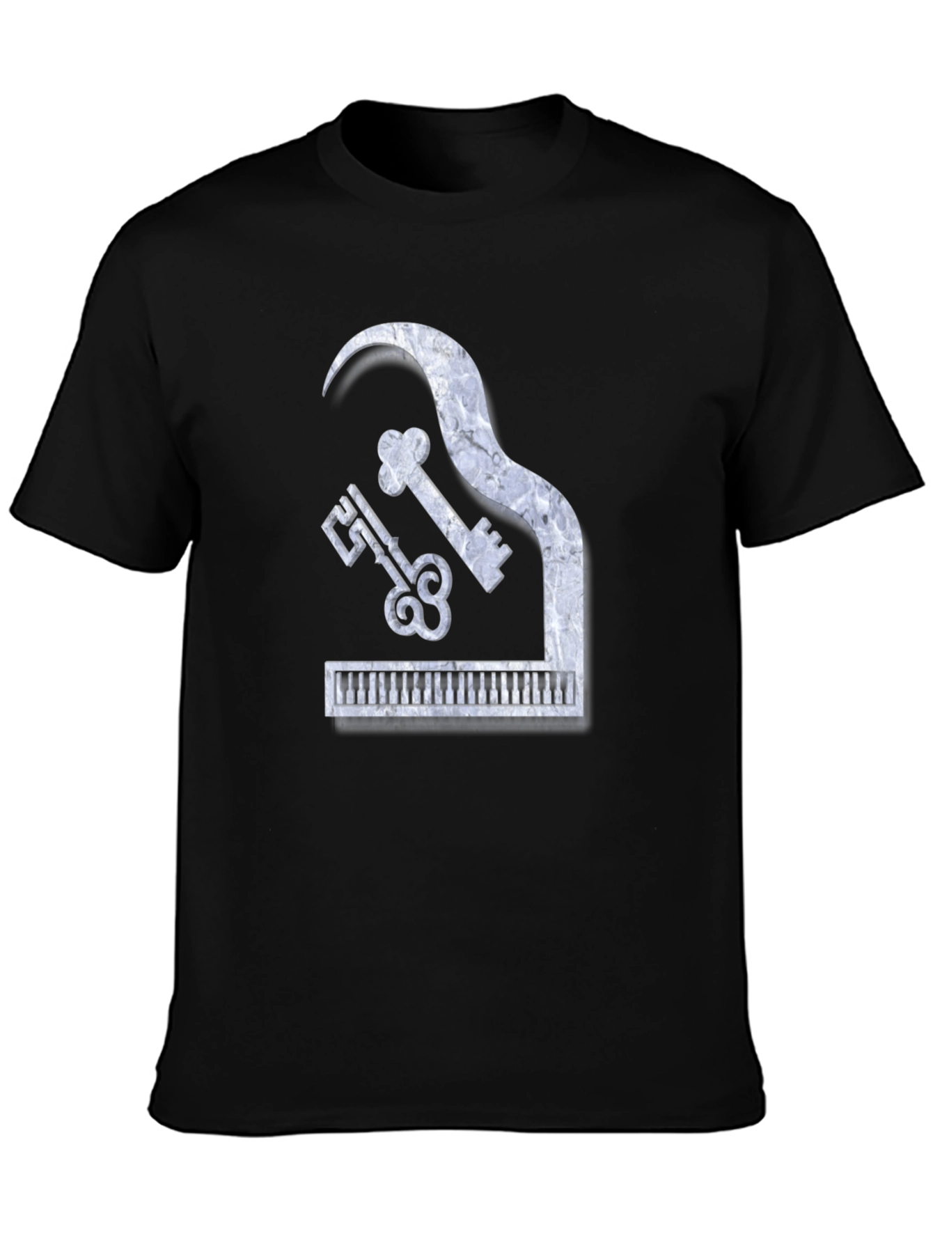 Camiseta Negra Piano Keys Diseño Único