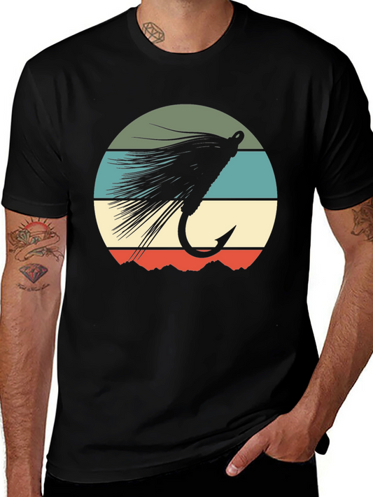Camiseta con Diseño de Mosca de Pesca Vintage