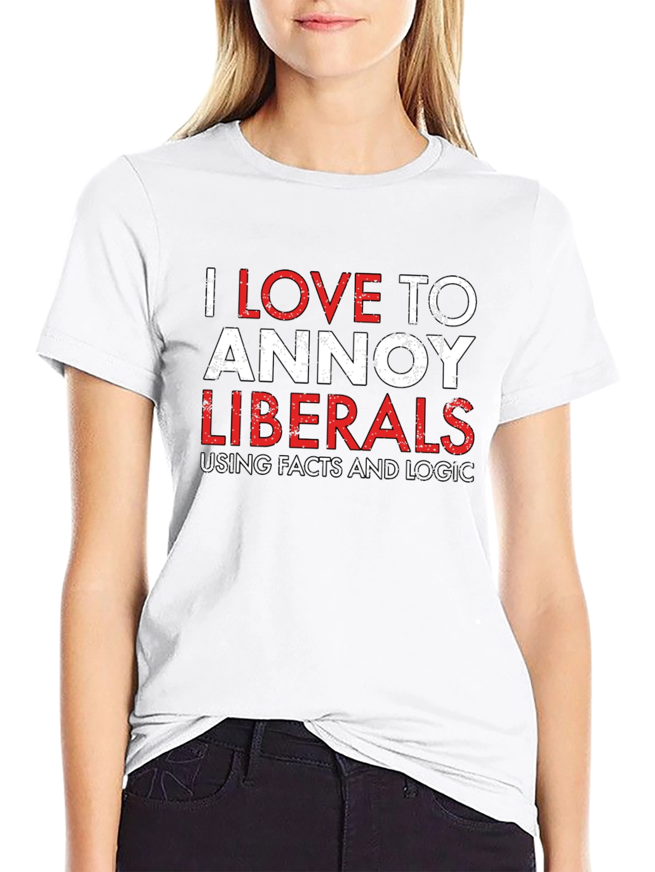 Camiseta Negra: Amo Molestar a los Liberales con Datos