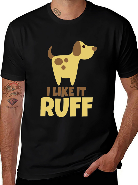 Camiseta Negra Hombre - Diseño Perro I Like it Ruff