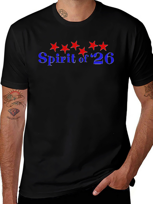 Camiseta Negra Espíritu del 26 con Estrellas