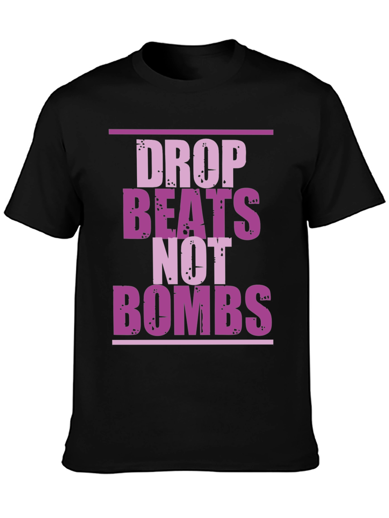Camiseta Negra Drop Beats Not Bombs