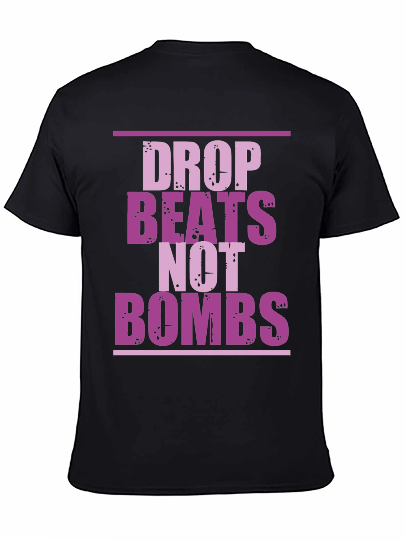 Camiseta Negra Drop Beats Not Bombs