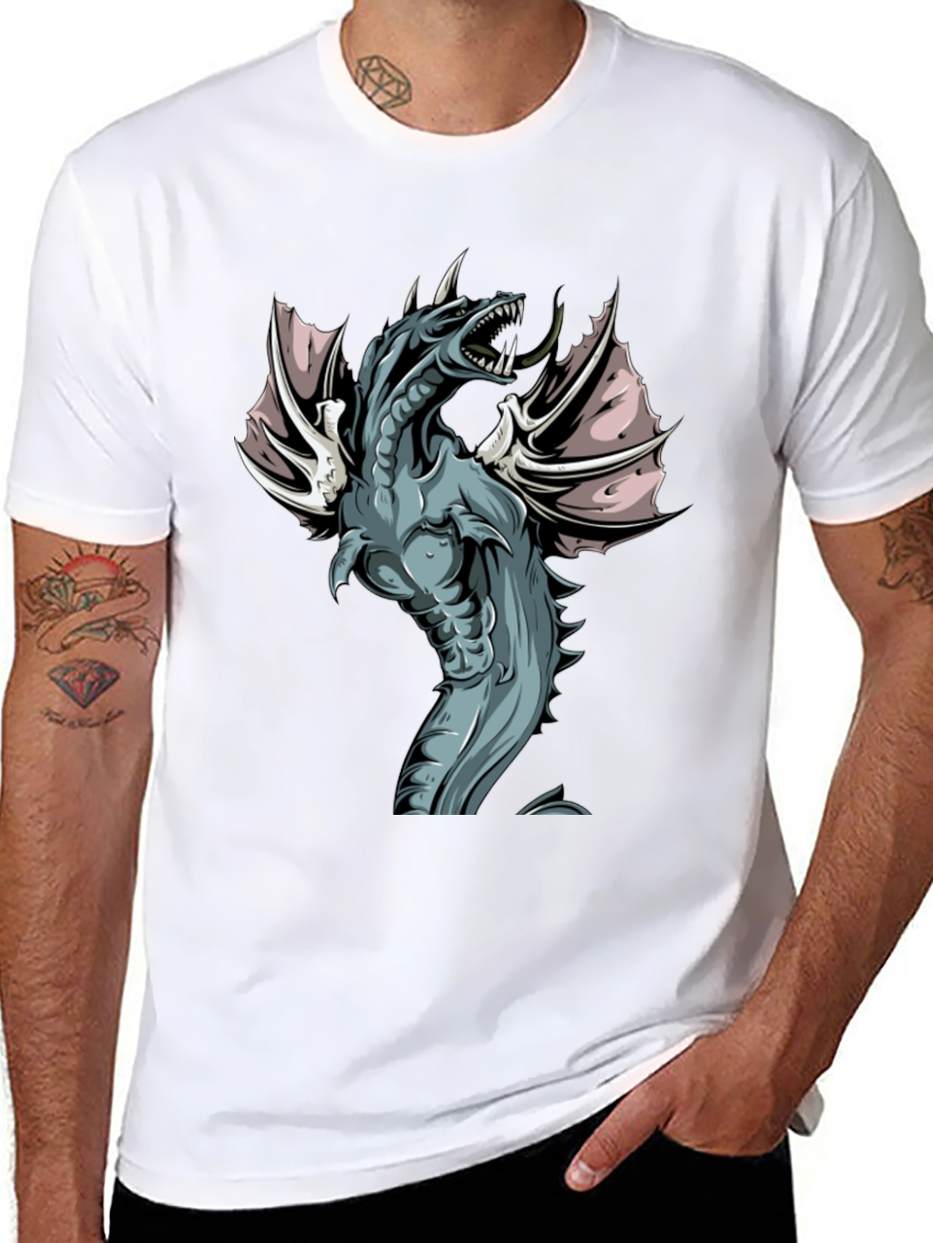 Camiseta Negra con Dragón Fantástico