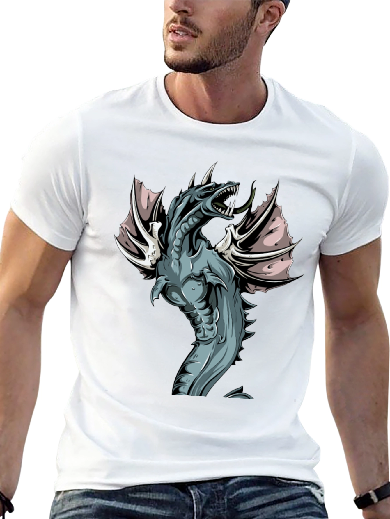 Camiseta Negra con Dragón Fantástico