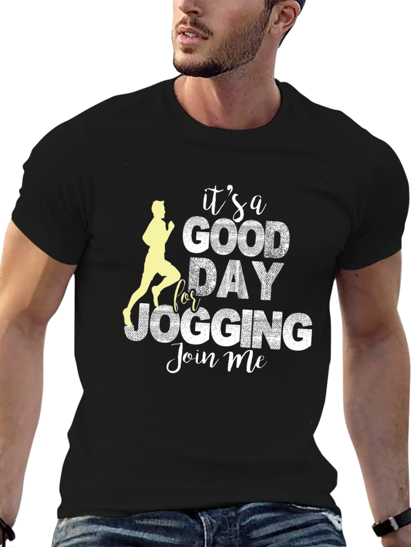 Camiseta Hombre Negra Deportiva para Jogging