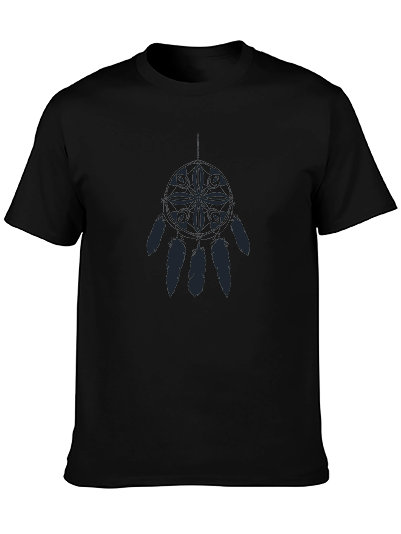 Camiseta Negra con Diseño Atrapasueños