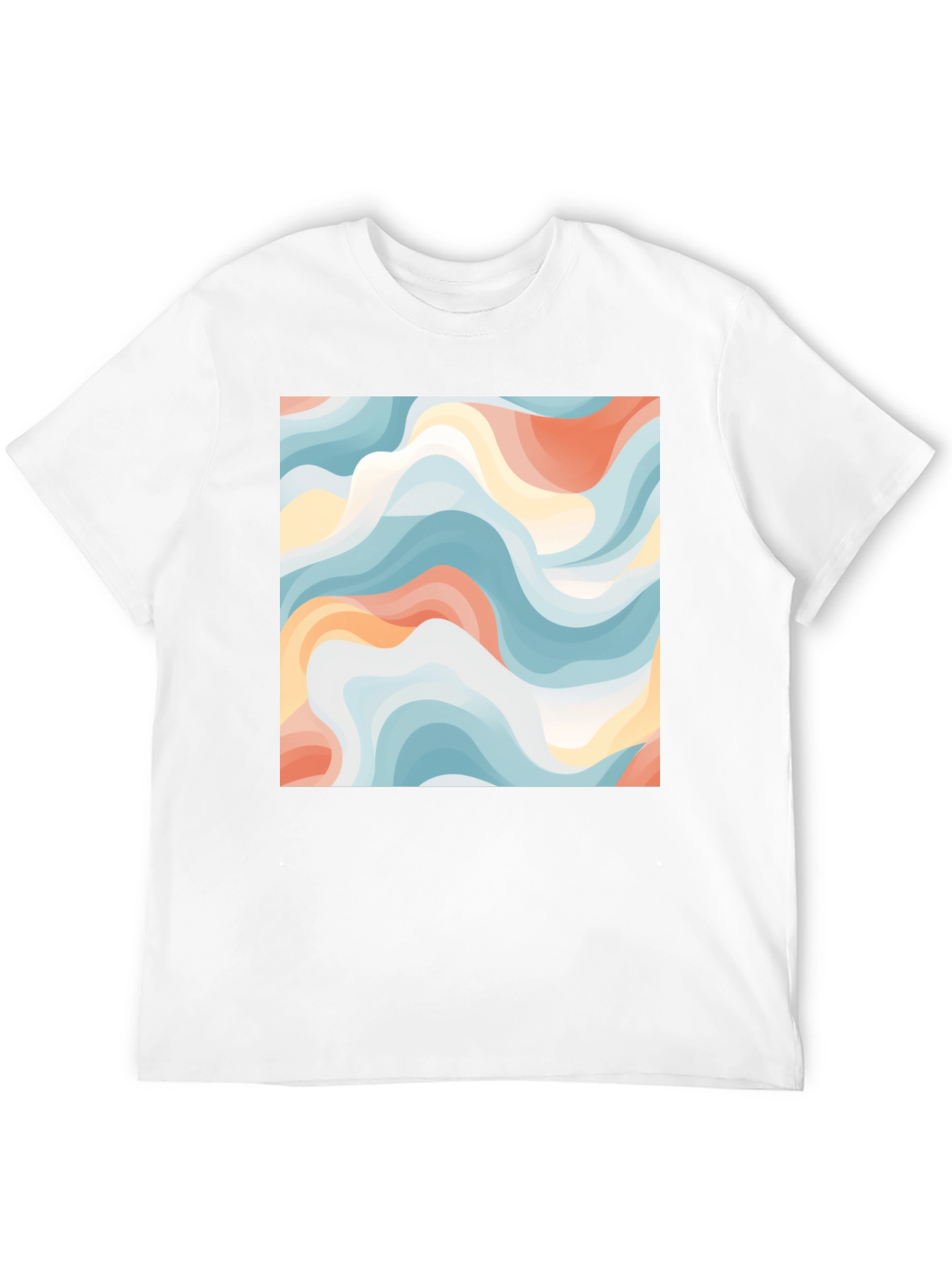 Camiseta Negra con Diseño Abstracto Ondulado