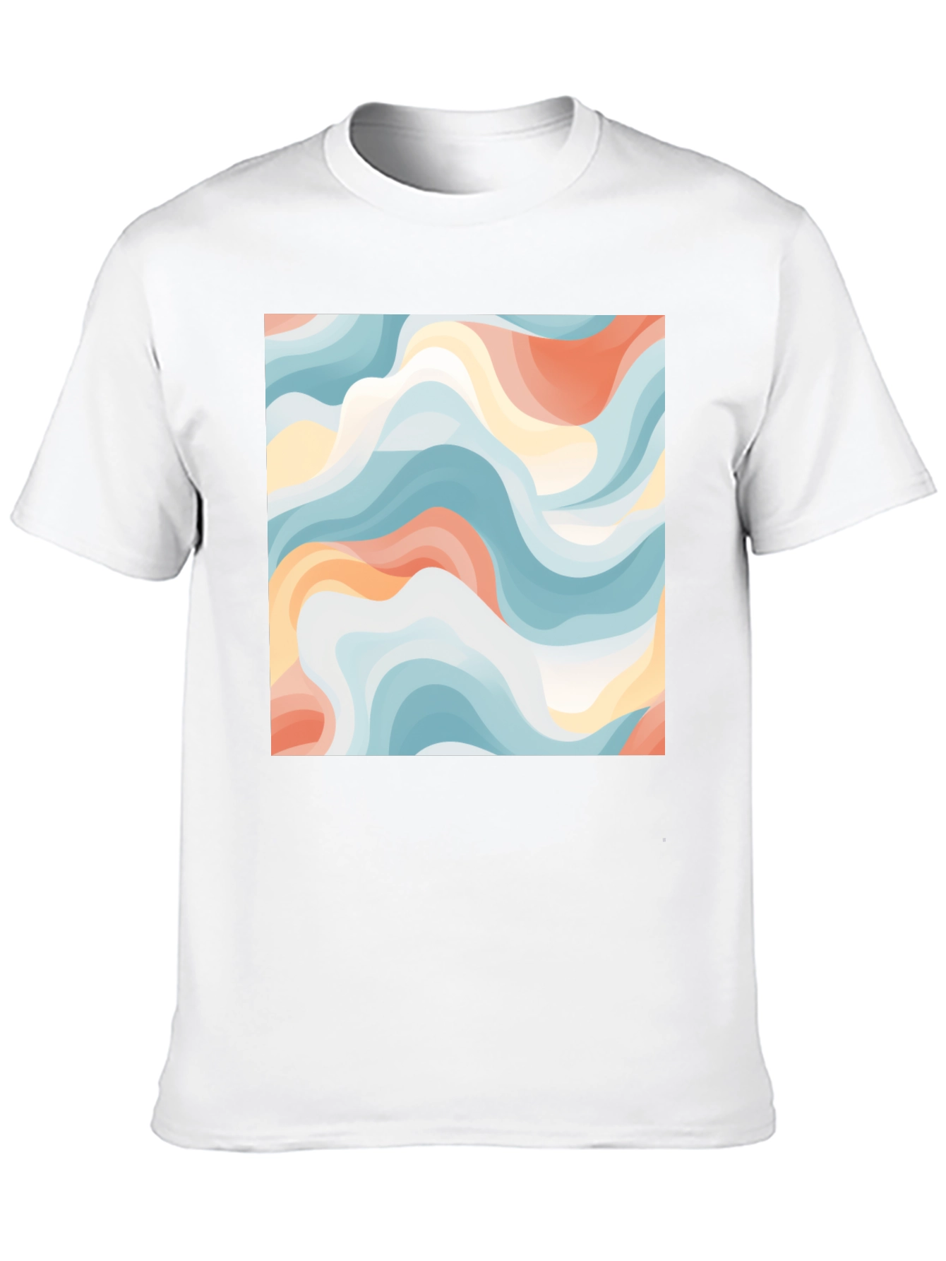 Camiseta Negra con Diseño Abstracto Ondulado