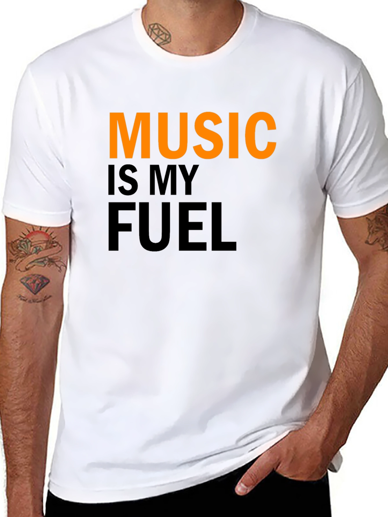Camiseta Negra Music is My Fuel para Hombre