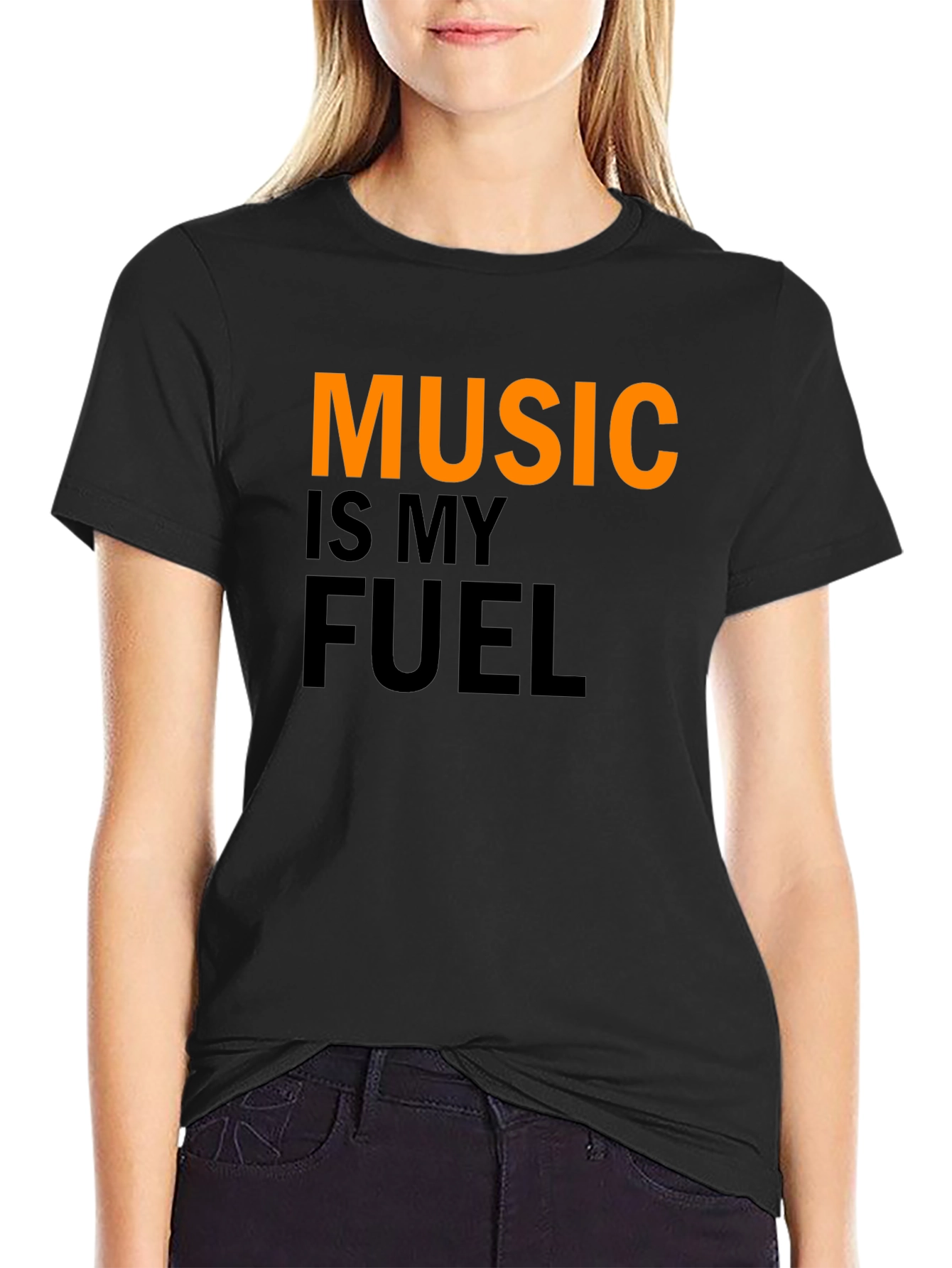 Camiseta Negra Music is My Fuel para Hombre