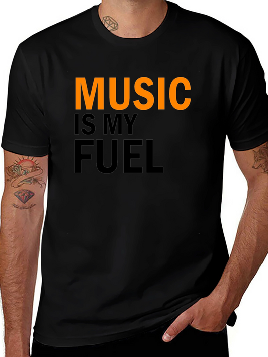 Camiseta Negra Music is My Fuel para Hombre