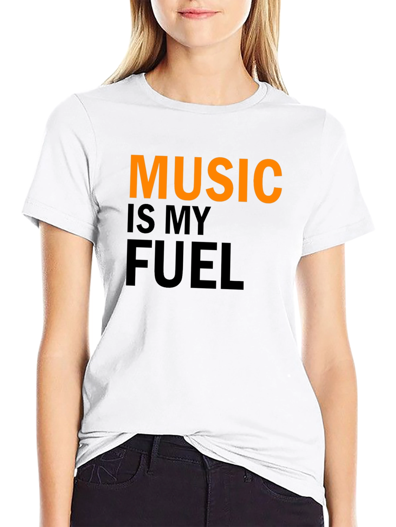 Camiseta Negra Music is My Fuel para Hombre