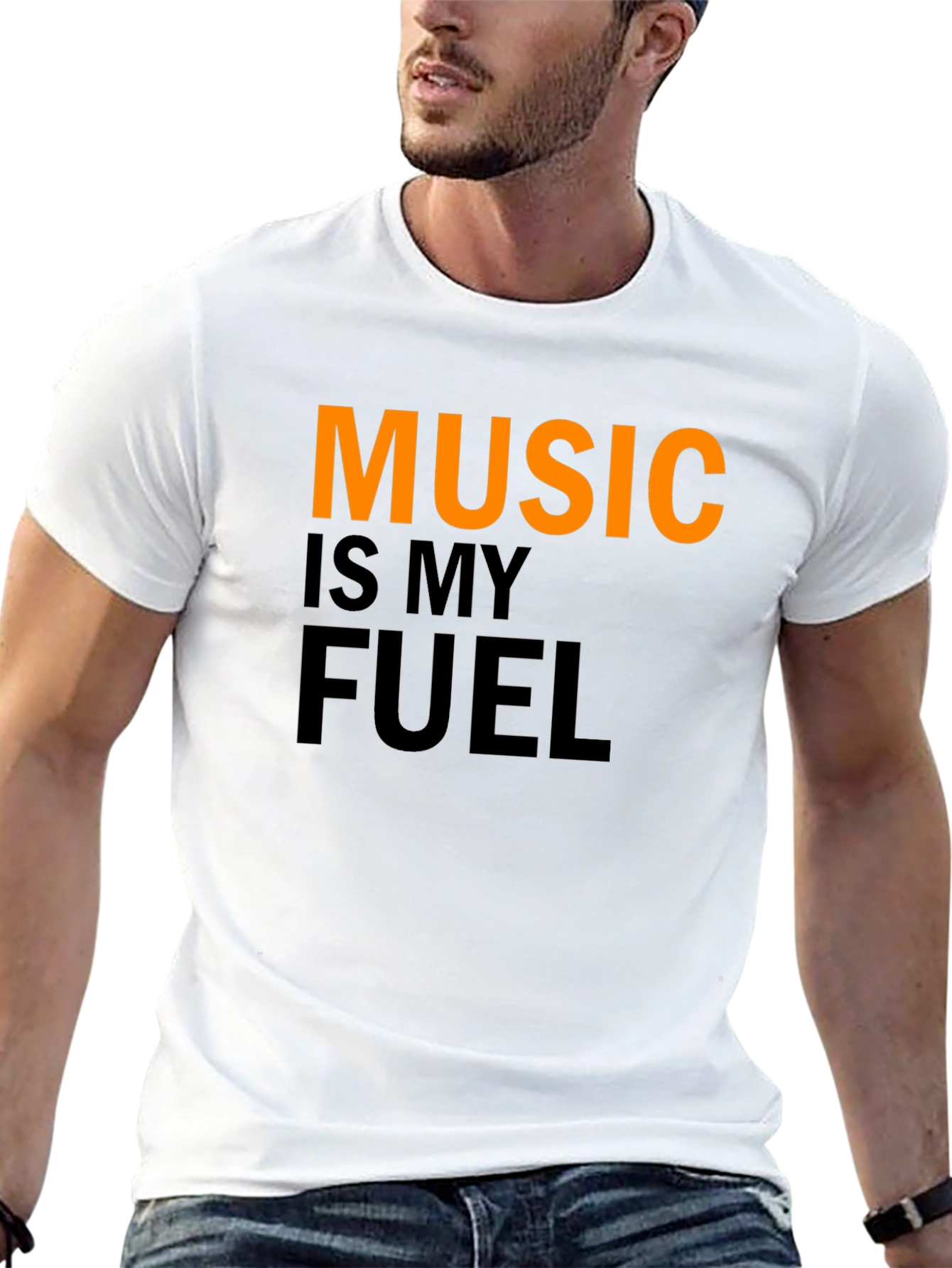 Camiseta Negra Music is My Fuel para Hombre