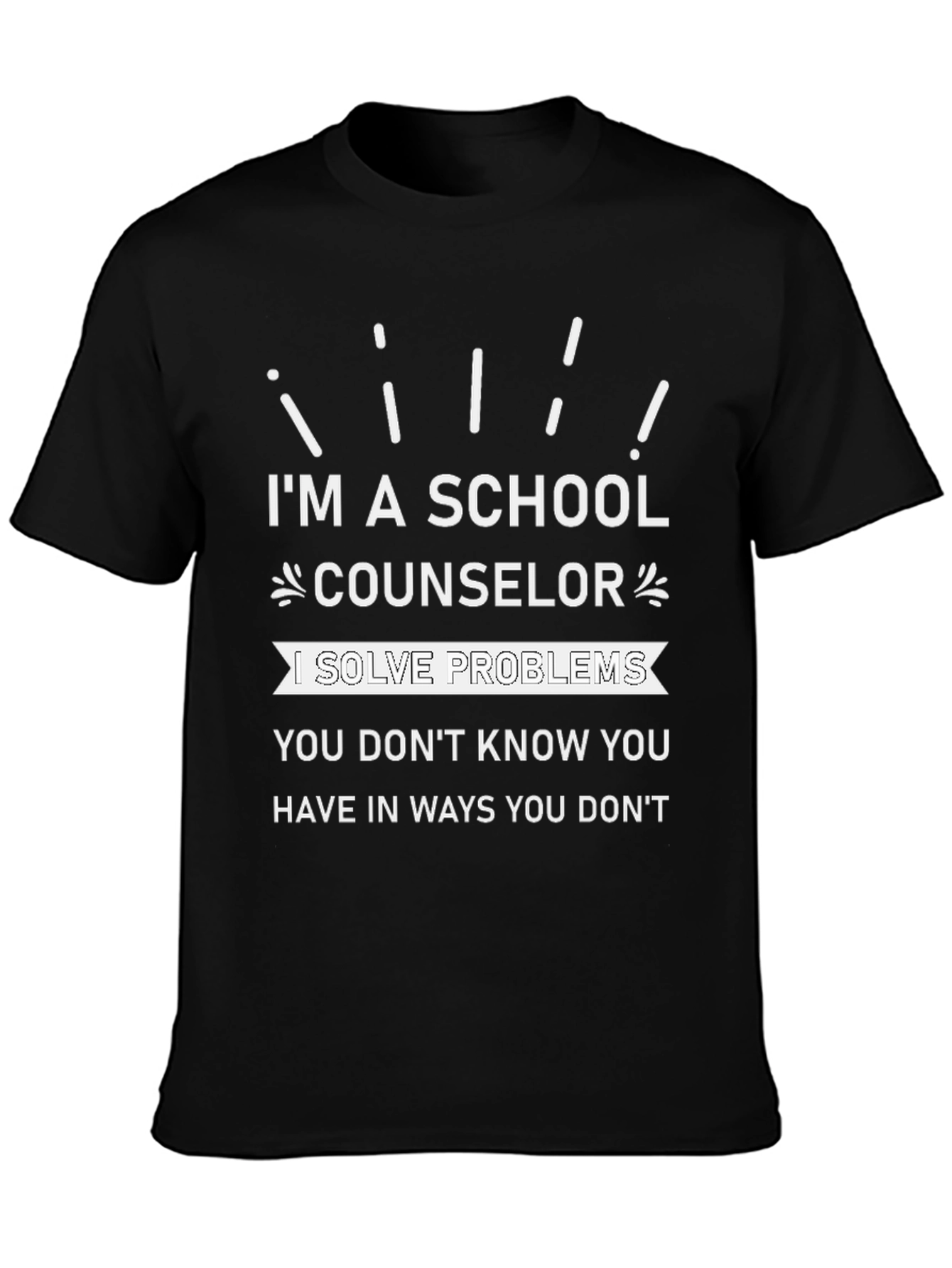 Camiseta Negra con Mensaje para Consejero Escolar