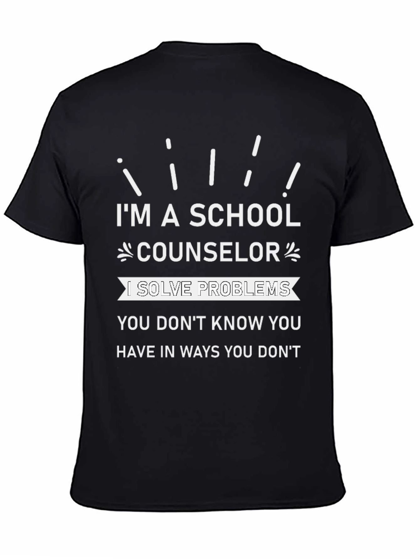 Camiseta Negra con Mensaje para Consejero Escolar
