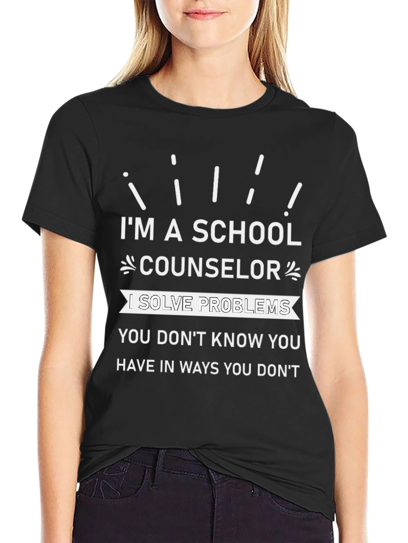Camiseta Negra con Mensaje para Consejero Escolar