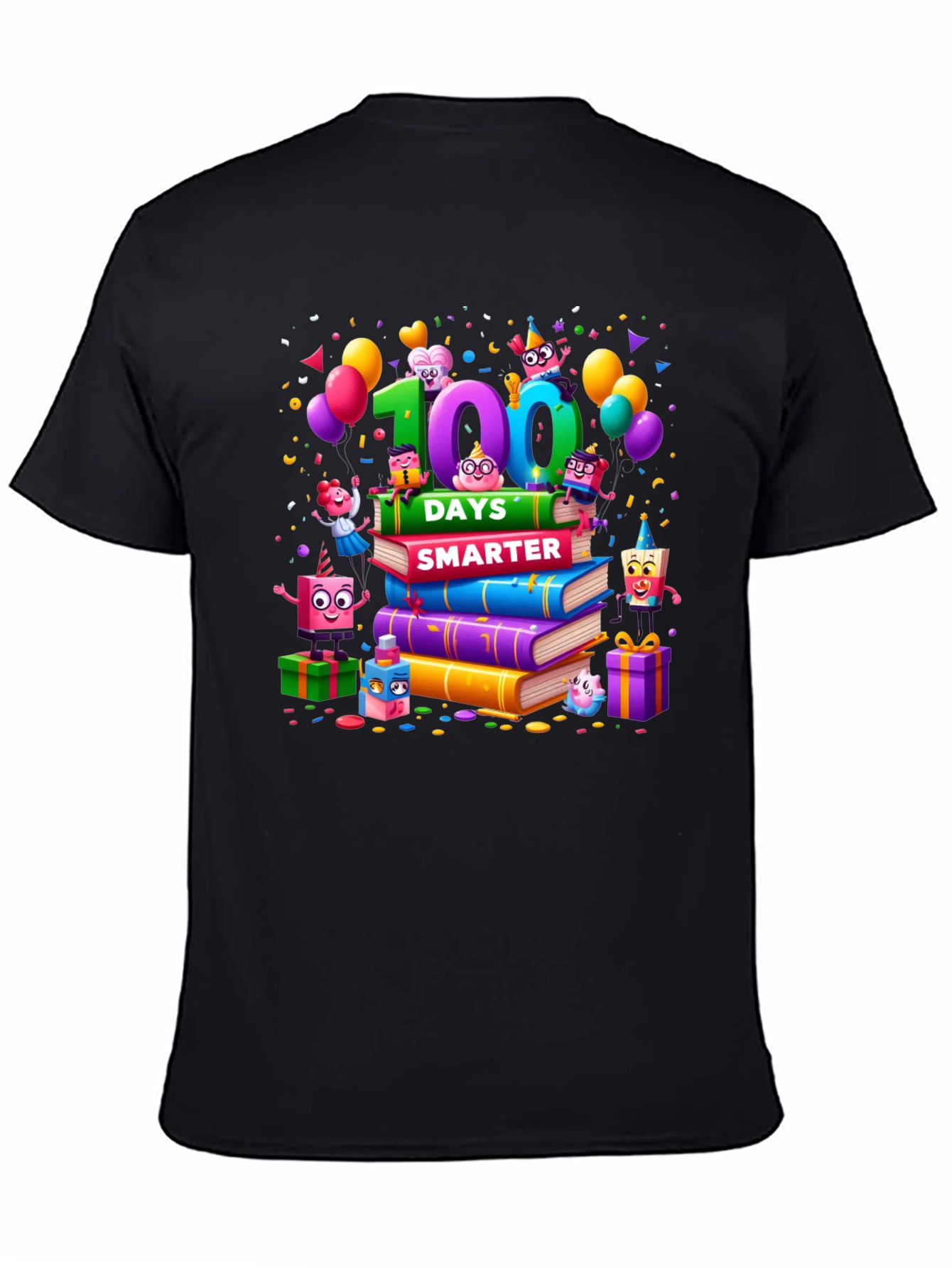 Camiseta Negra 100 Días Más Inteligente