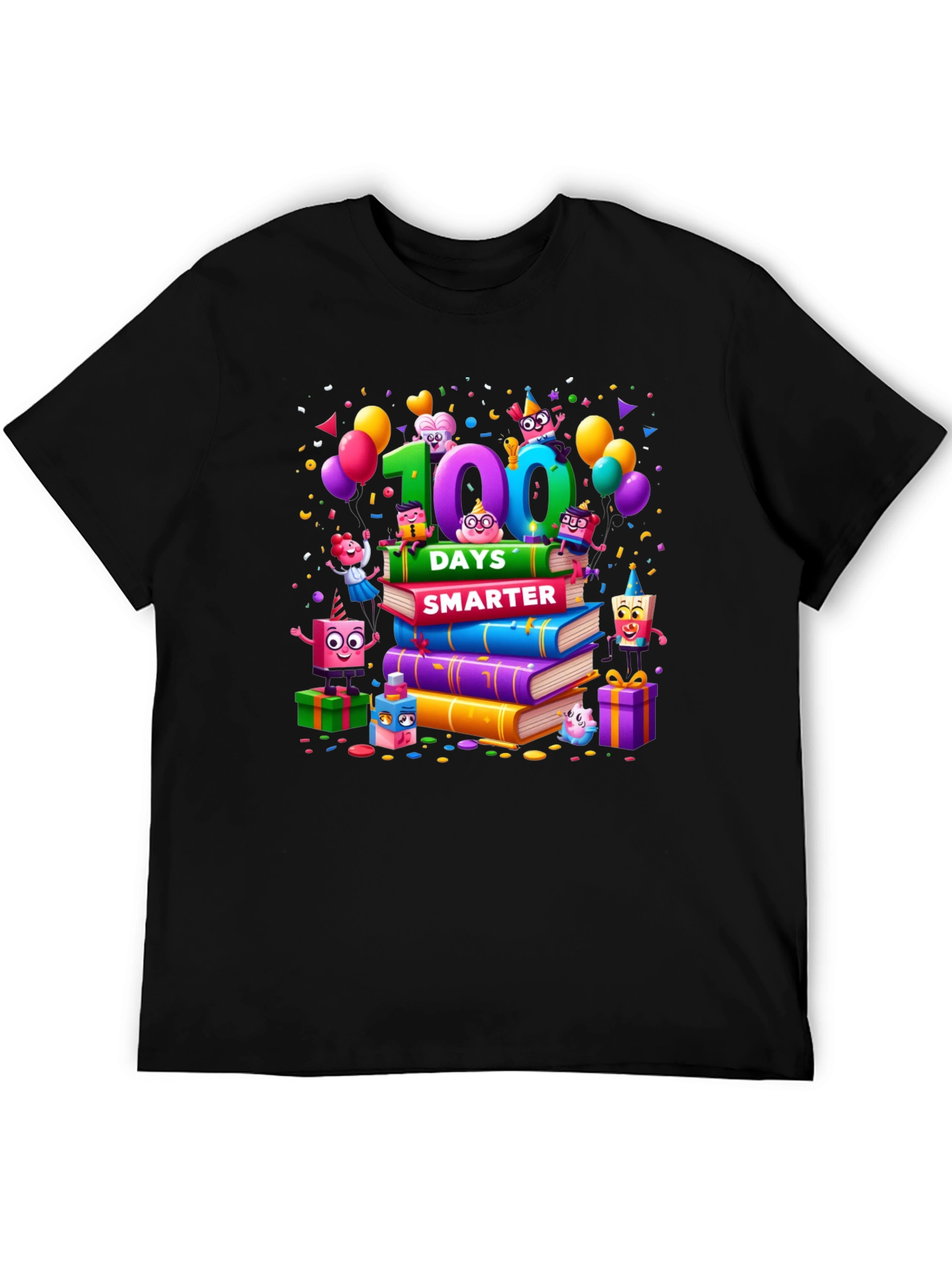 Camiseta Negra 100 Días Más Inteligente