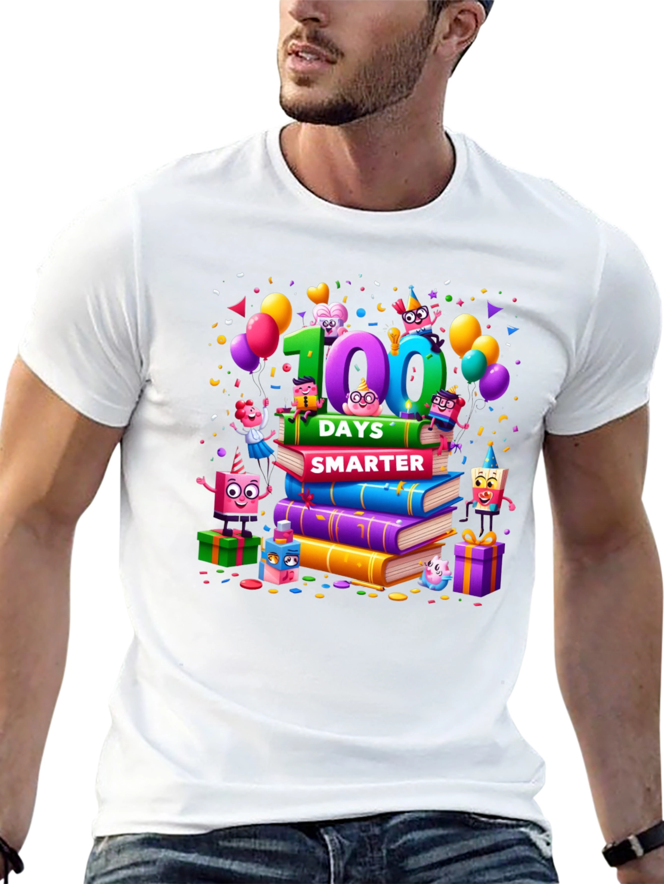 Camiseta Negra 100 Días Más Inteligente