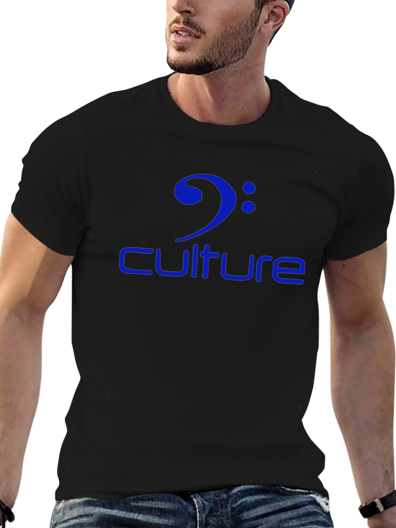 Camiseta Negra Culture Clave de Fa Azul