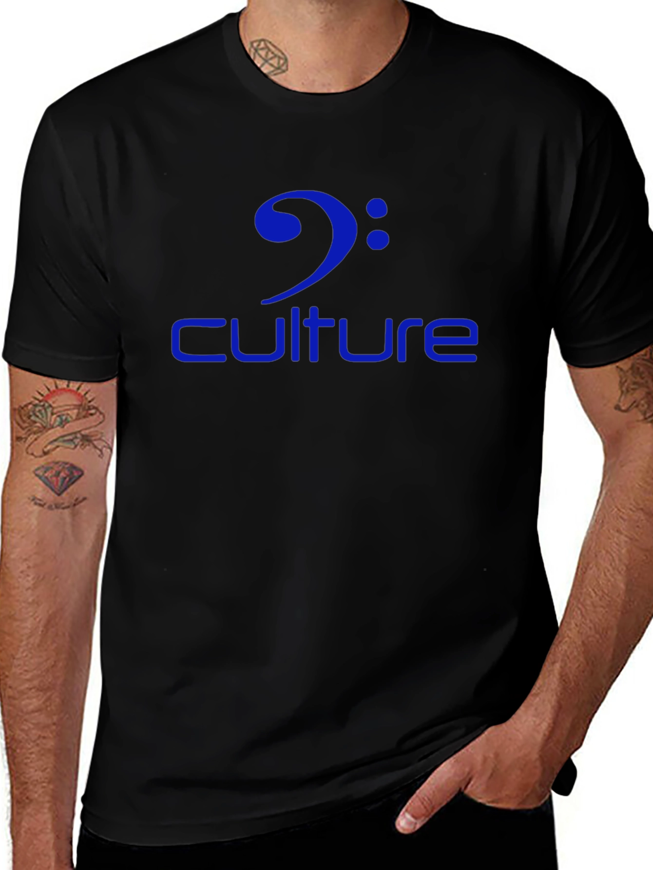 Camiseta Negra Culture Clave de Fa Azul