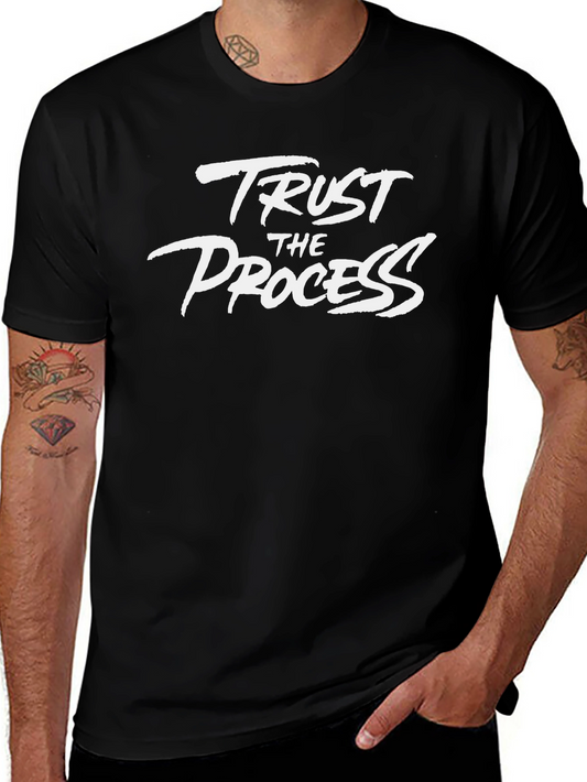 Camiseta Negra Confía en el Proceso para Hombre