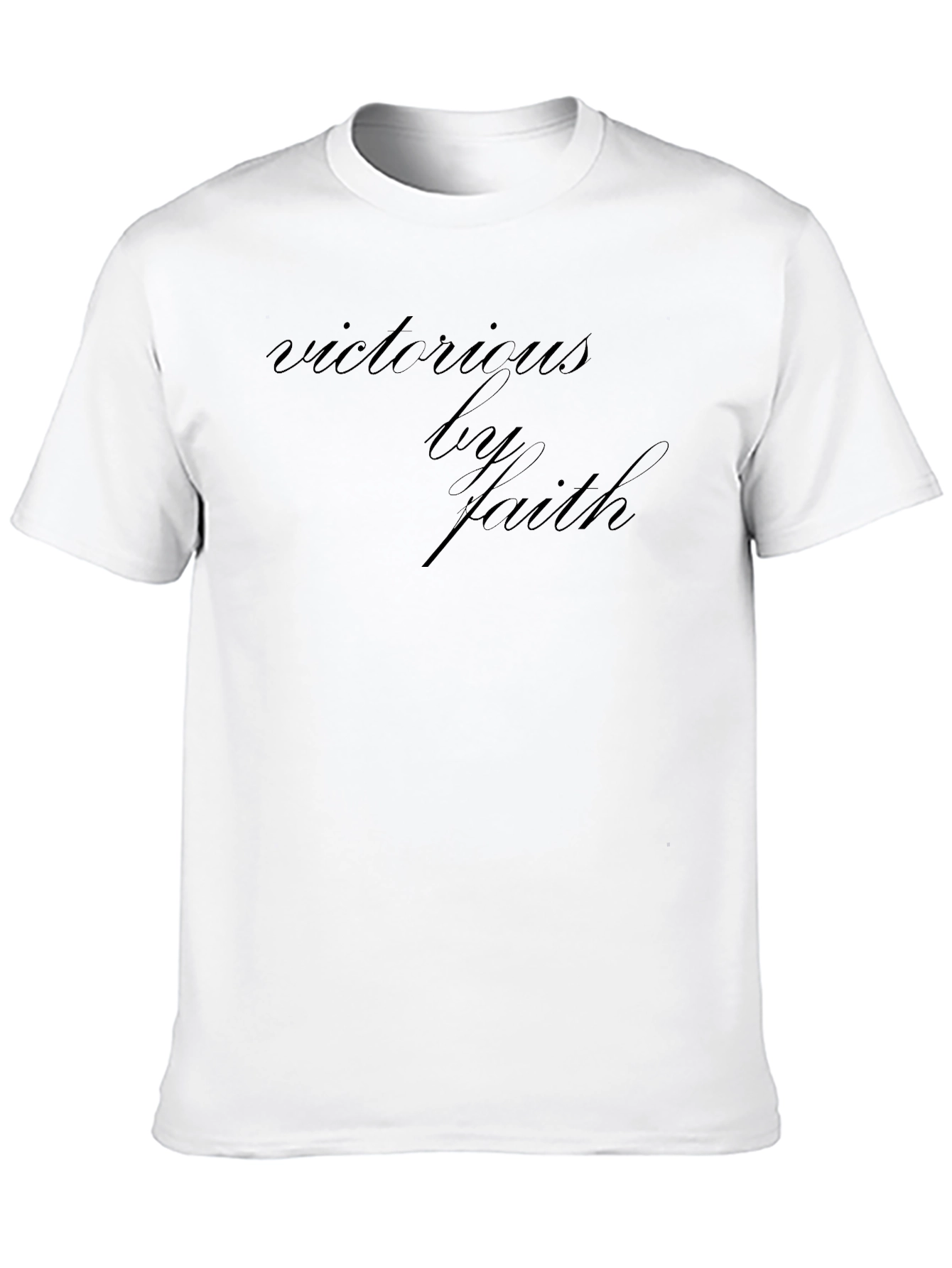 Camiseta Negra Victorioso Por Fe