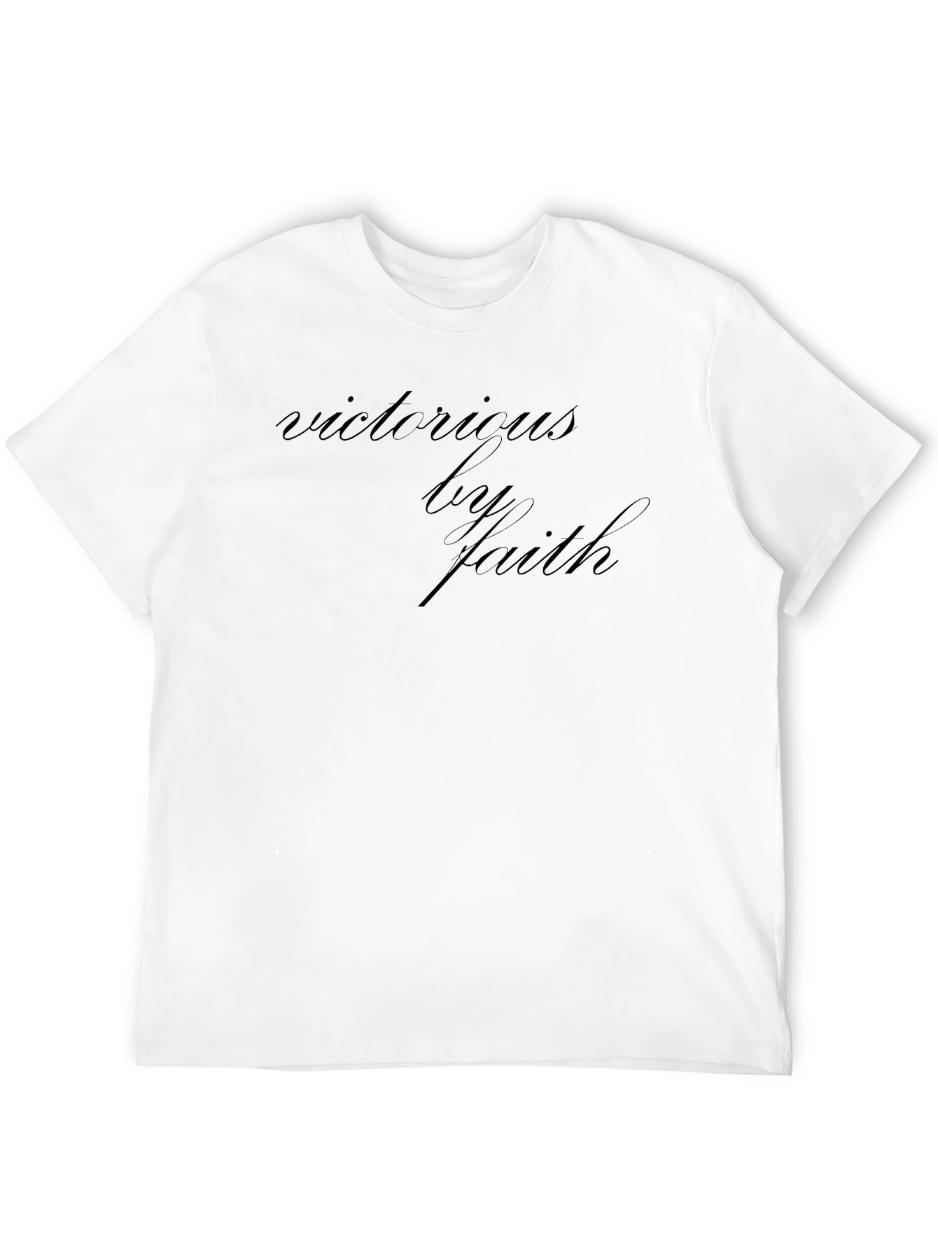 Camiseta Negra Victorioso Por Fe