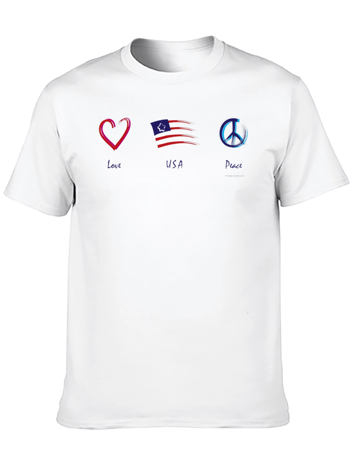 Camiseta Negra con Diseño Amor USA y Paz