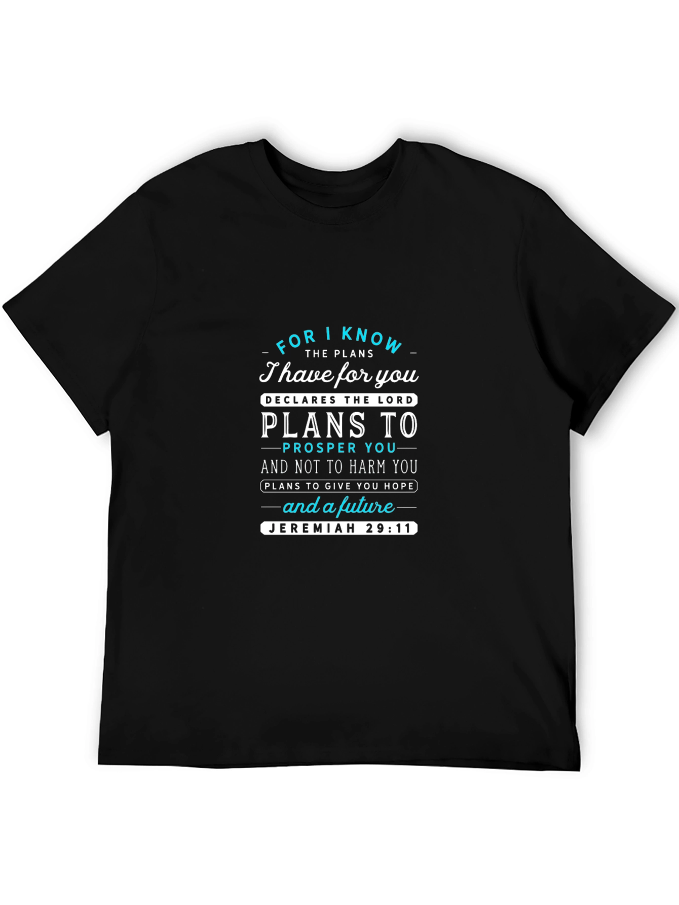 Camiseta Negra con Mensaje Inspirador Jeremías 29:11
