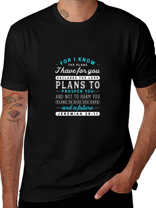 Camiseta Negra con Mensaje Inspirador Jeremías 29:11