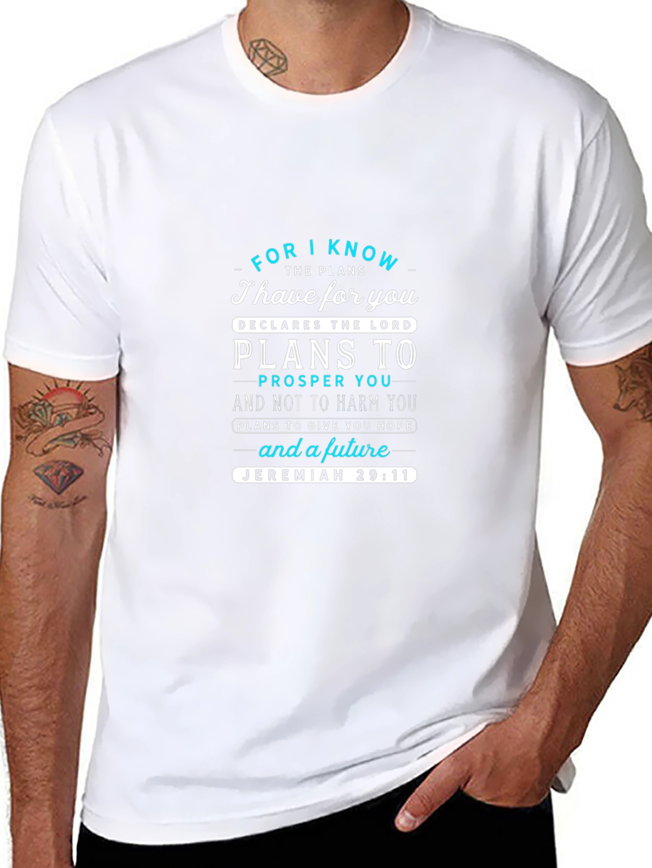 Camiseta Negra con Mensaje Inspirador Jeremías 29:11