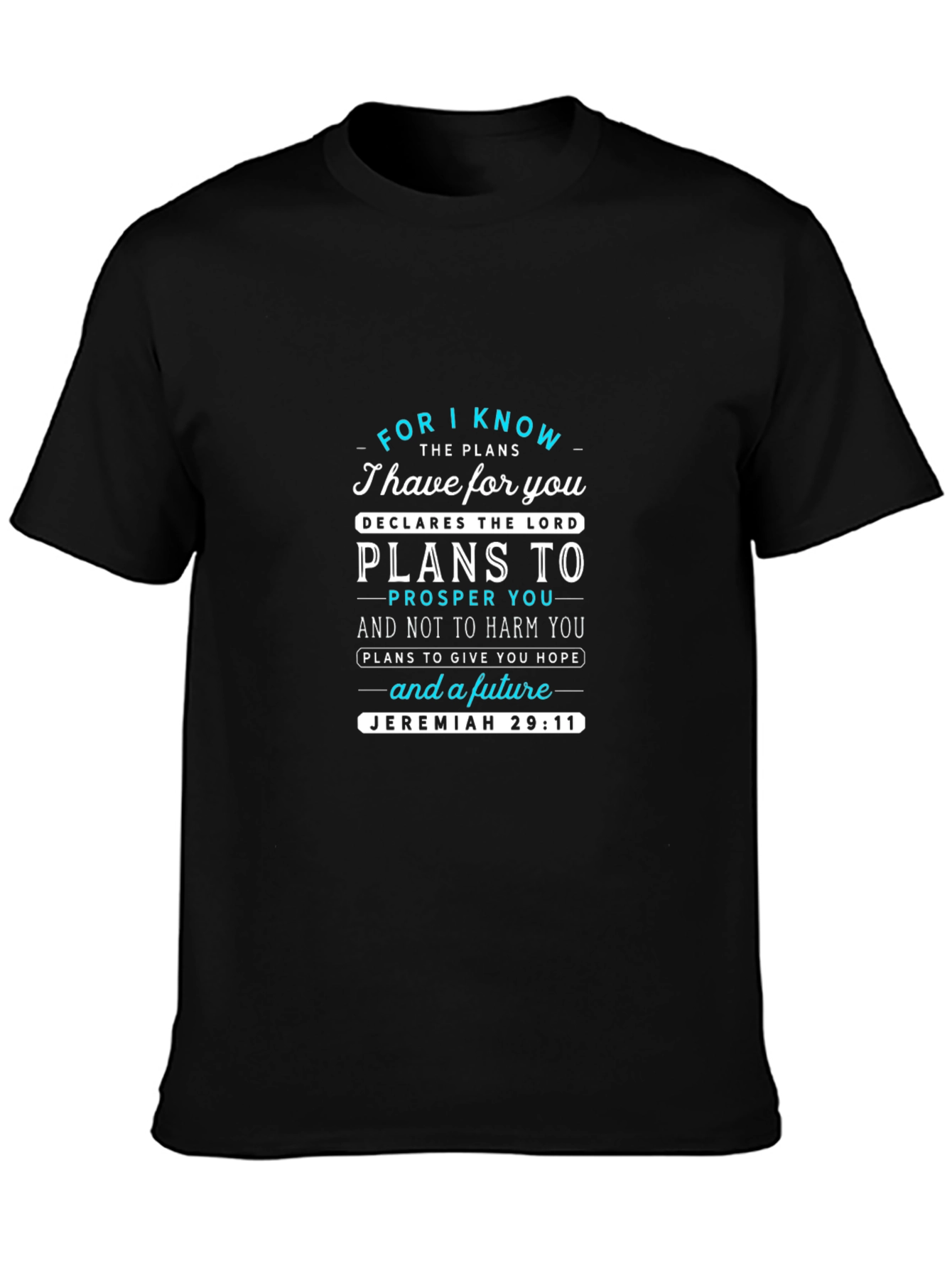 Camiseta Negra con Mensaje Inspirador Jeremías 29:11