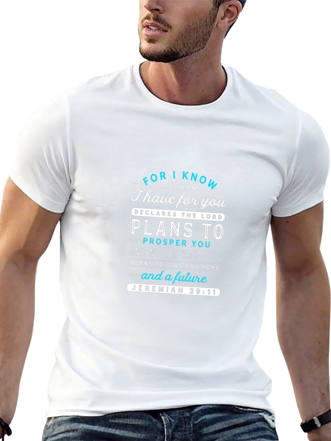 Camiseta Negra con Mensaje Inspirador Jeremías 29:11