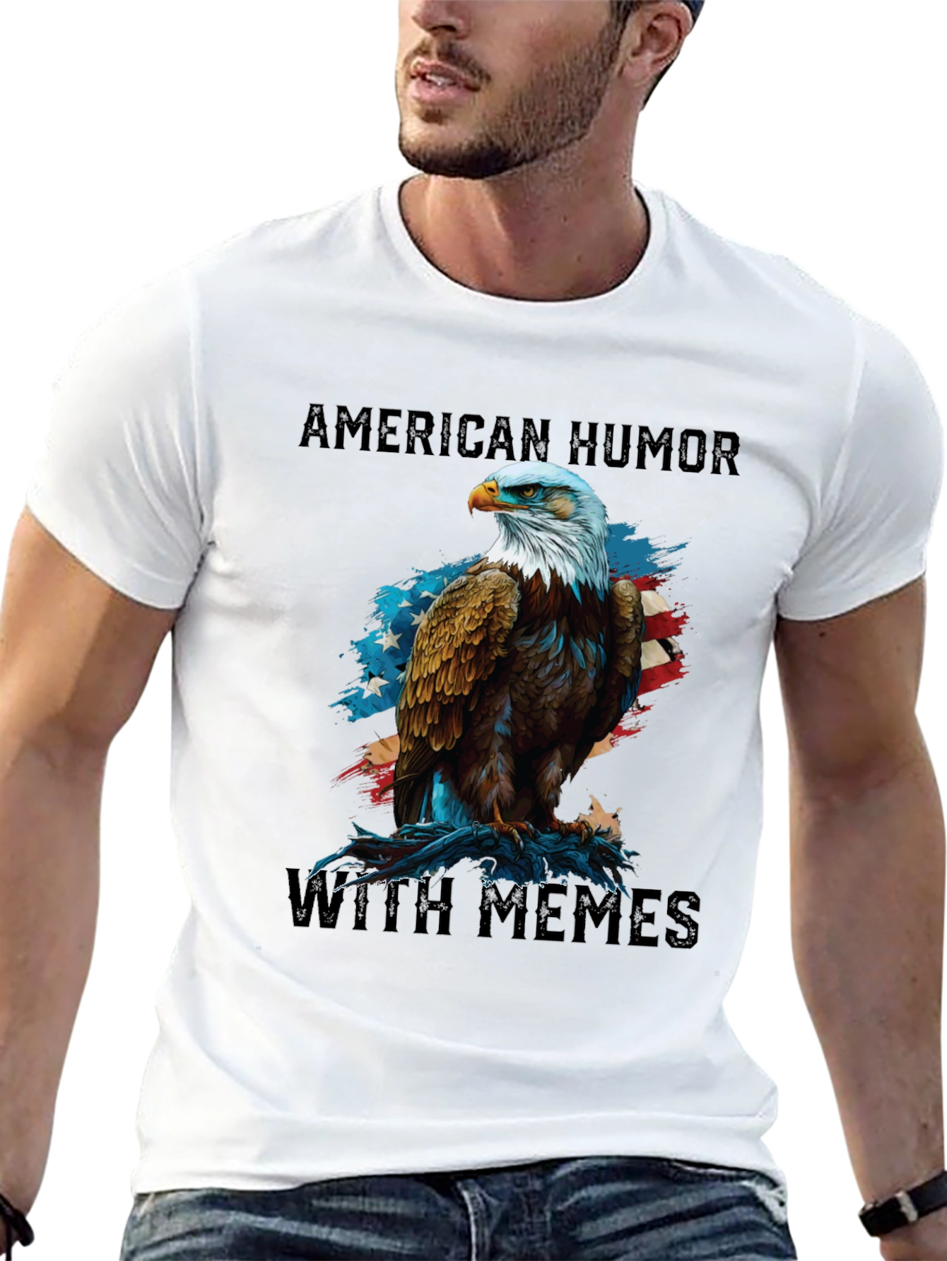 Camiseta Humor Americano con Águila y Memes