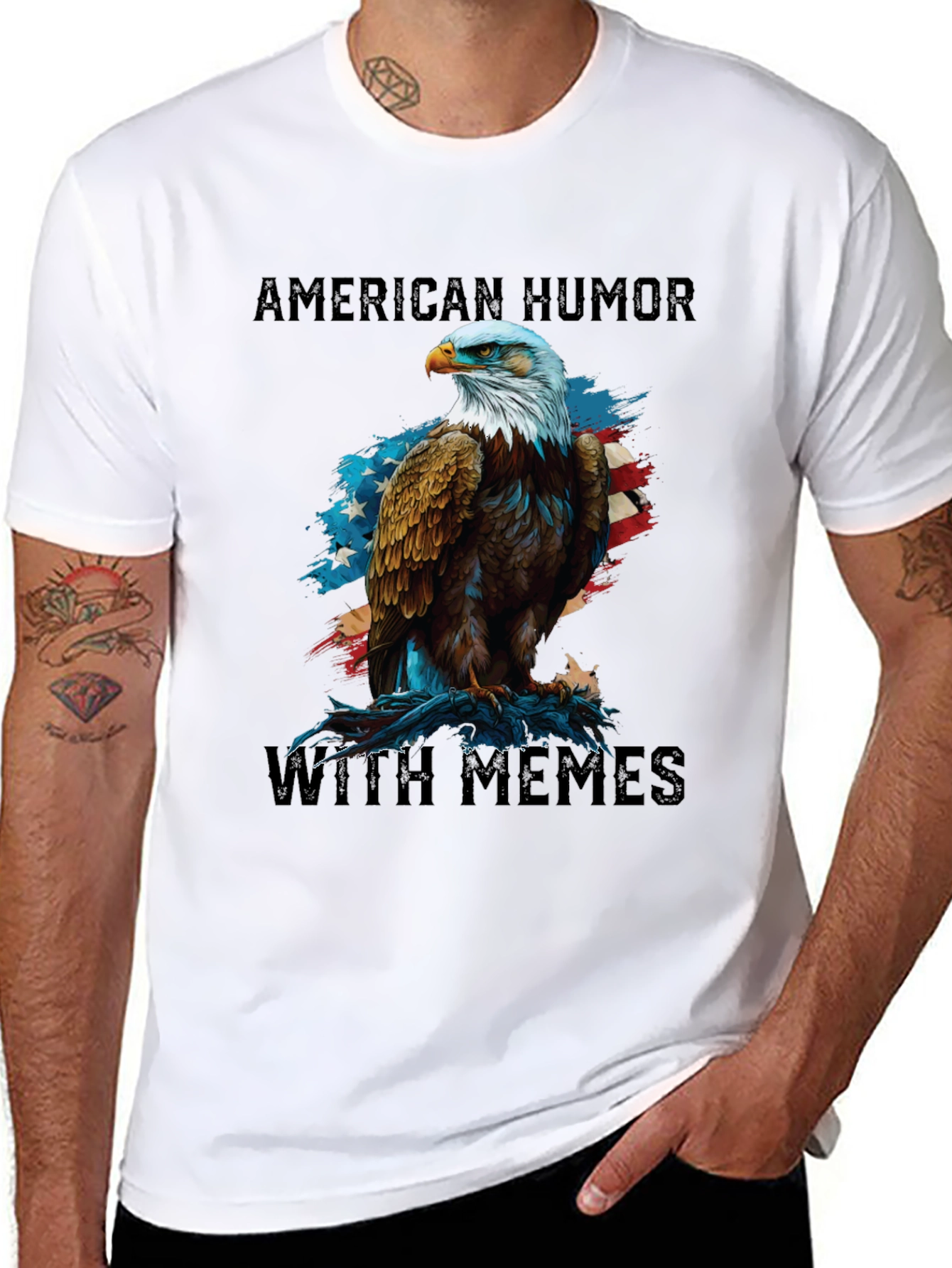 Camiseta Humor Americano con Águila y Memes