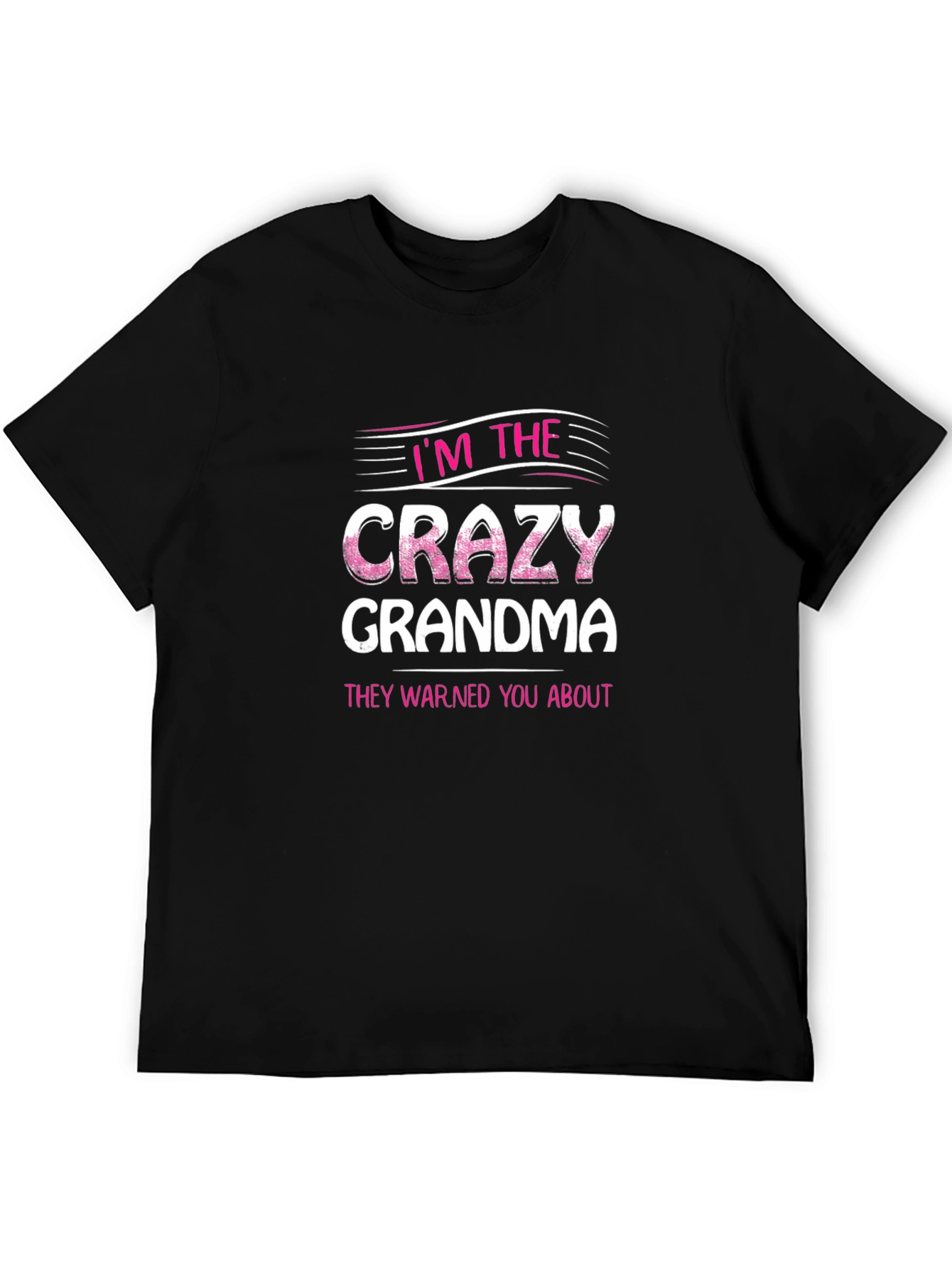 Camiseta Negra con Estampado Crazy Grandma