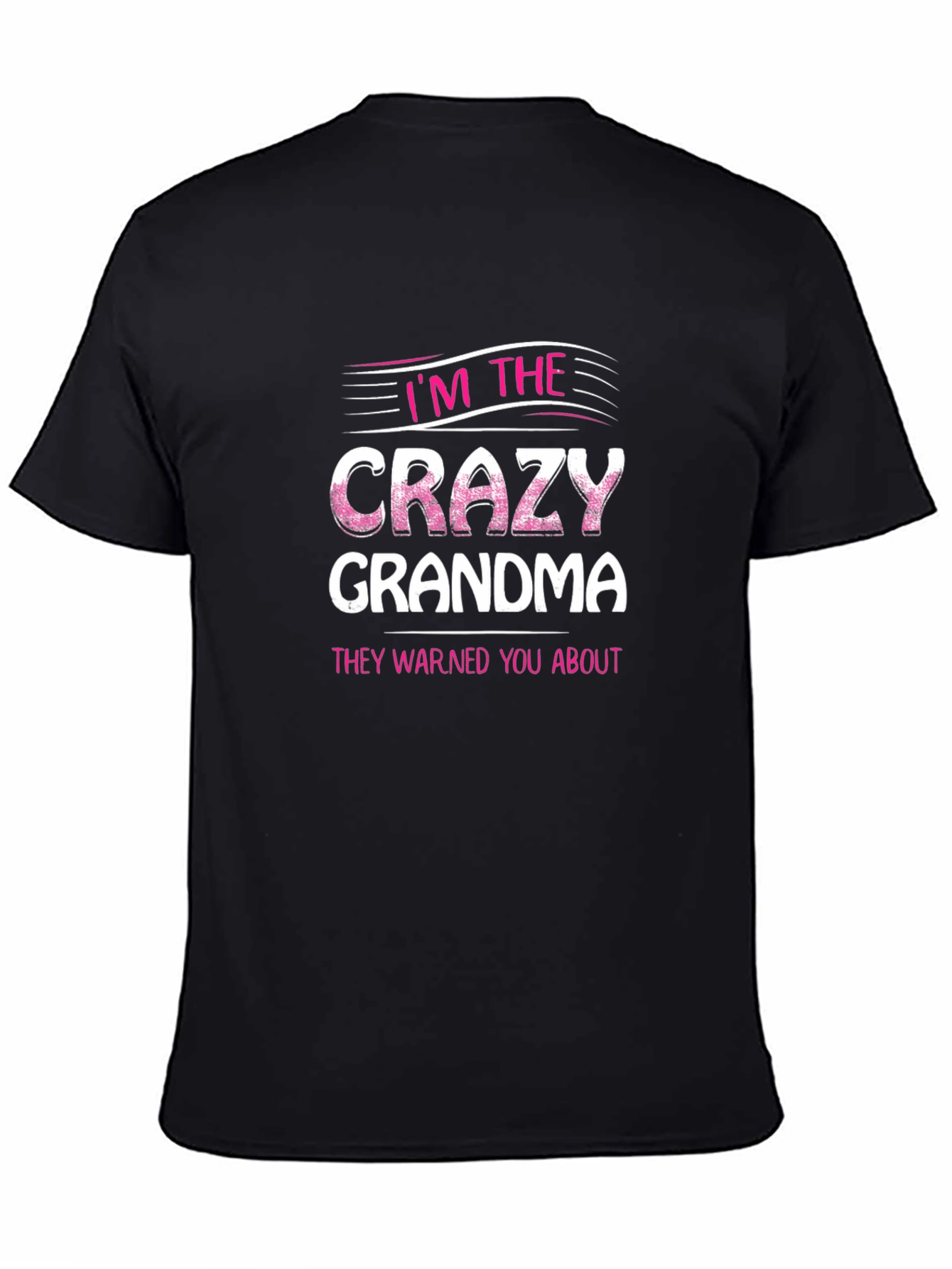 Camiseta Negra con Estampado Crazy Grandma