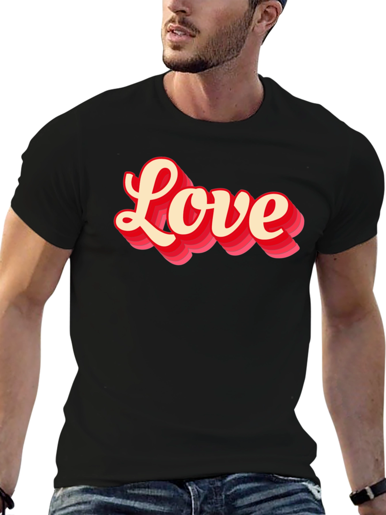 Camiseta Negra con Diseño Love