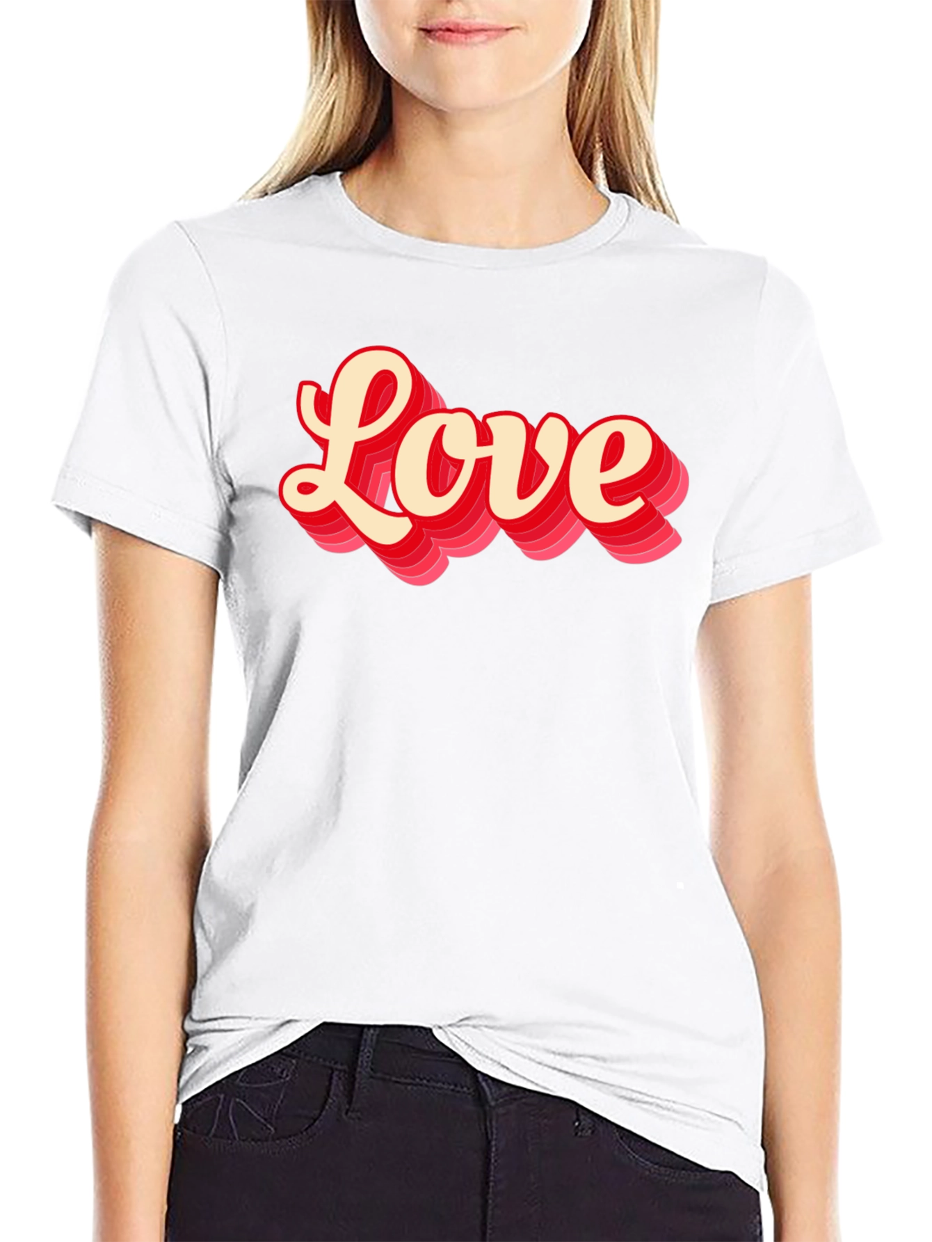 Camiseta Negra con Diseño Love