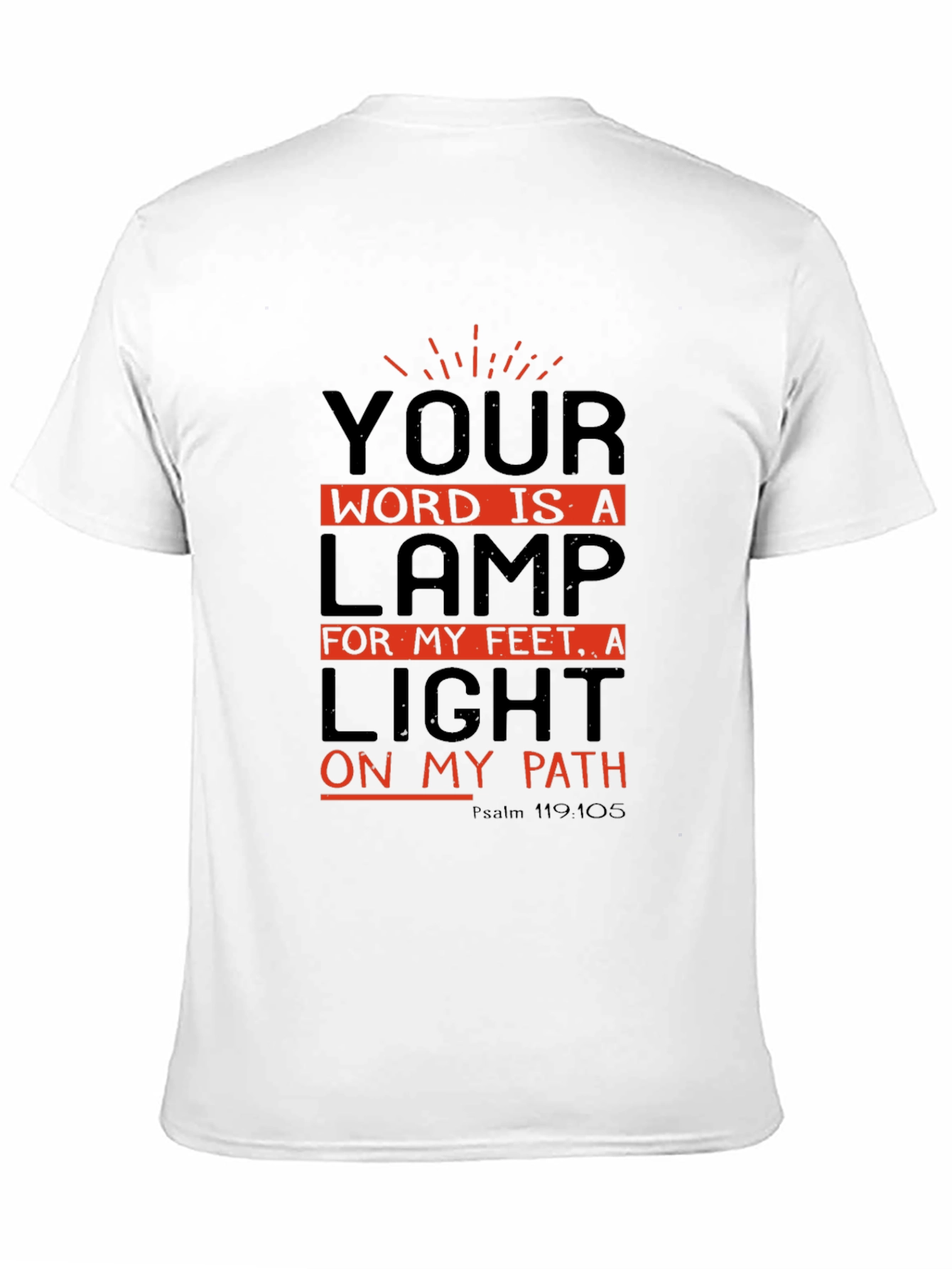 Camiseta Negra con Diseño Inspirador de Salmos