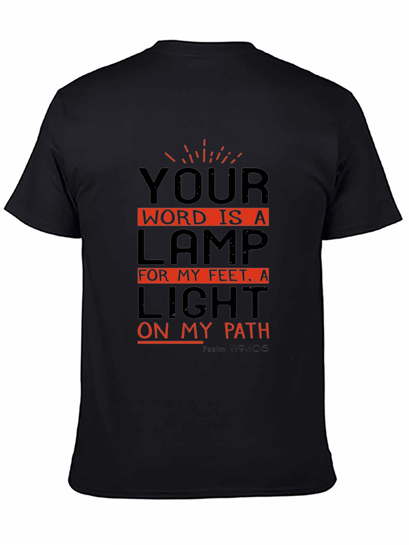 Camiseta Negra con Diseño Inspirador de Salmos