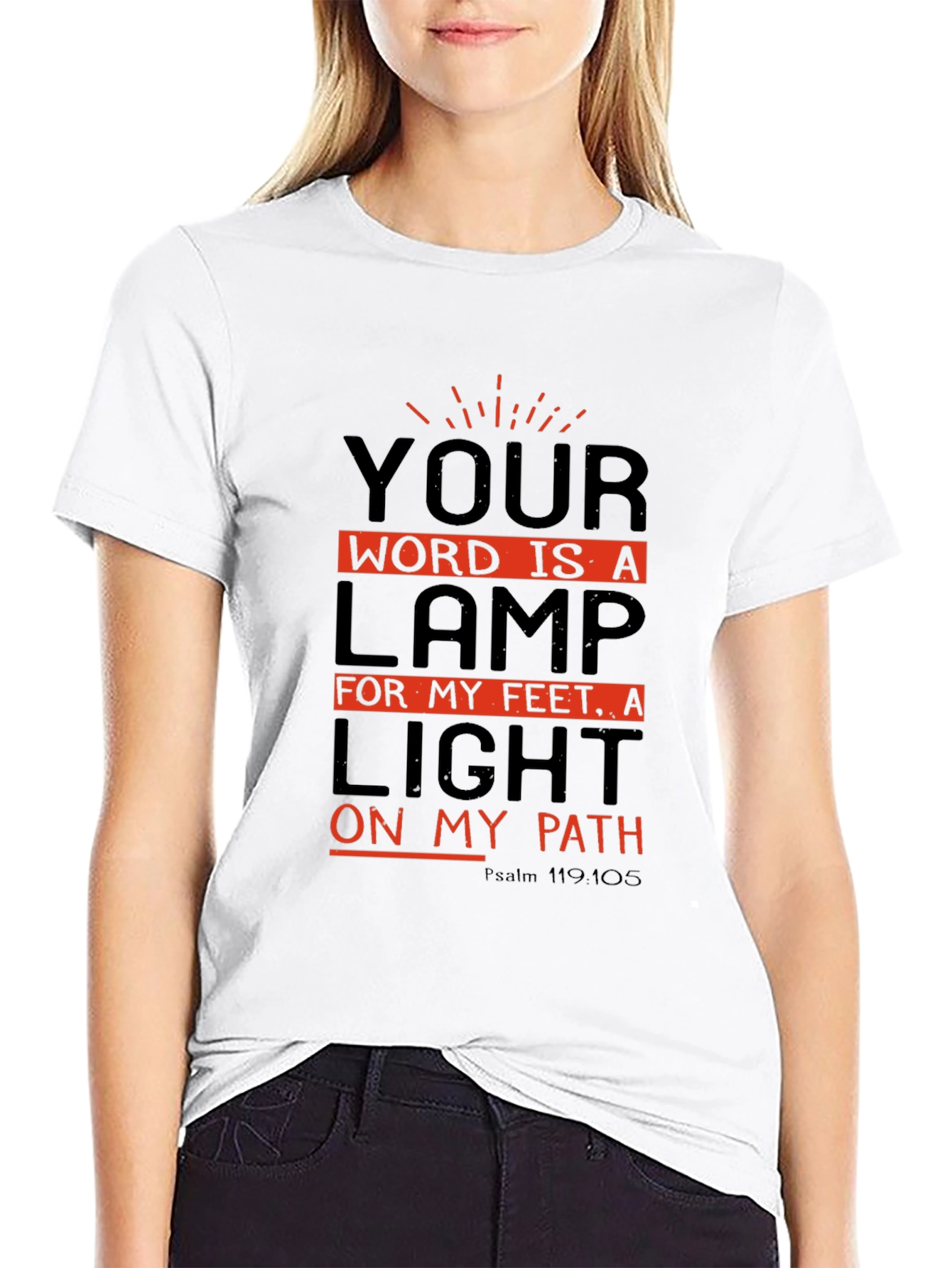 Camiseta Negra con Diseño Inspirador de Salmos