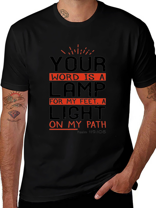 Camiseta Negra con Diseño Inspirador de Salmos
