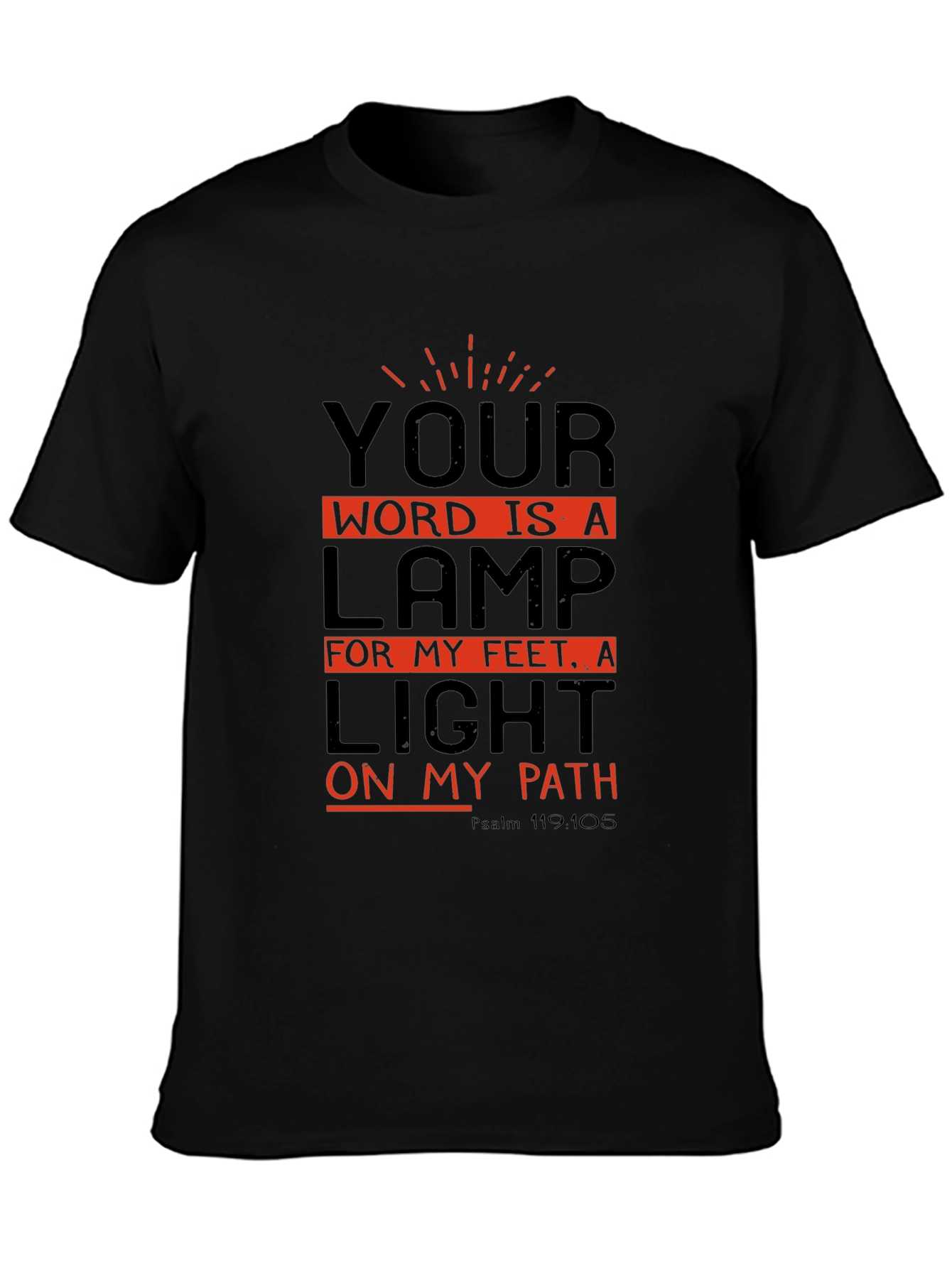 Camiseta Negra con Diseño Inspirador de Salmos