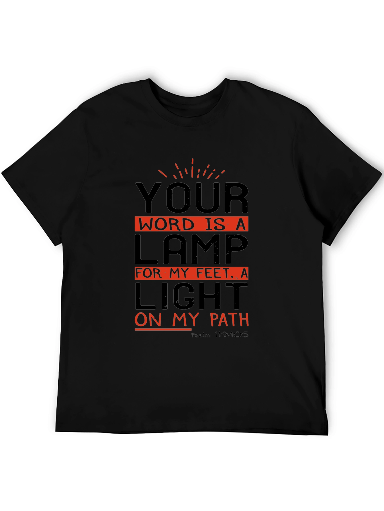 Camiseta Negra con Diseño Inspirador de Salmos