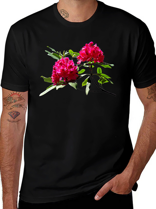 Camiseta Negra con Flores Rosadas