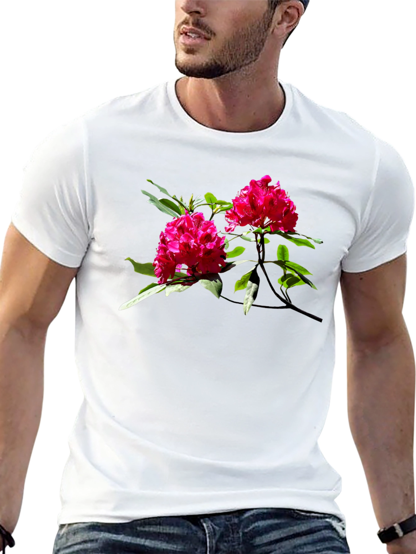 Camiseta Negra con Flores Rosadas