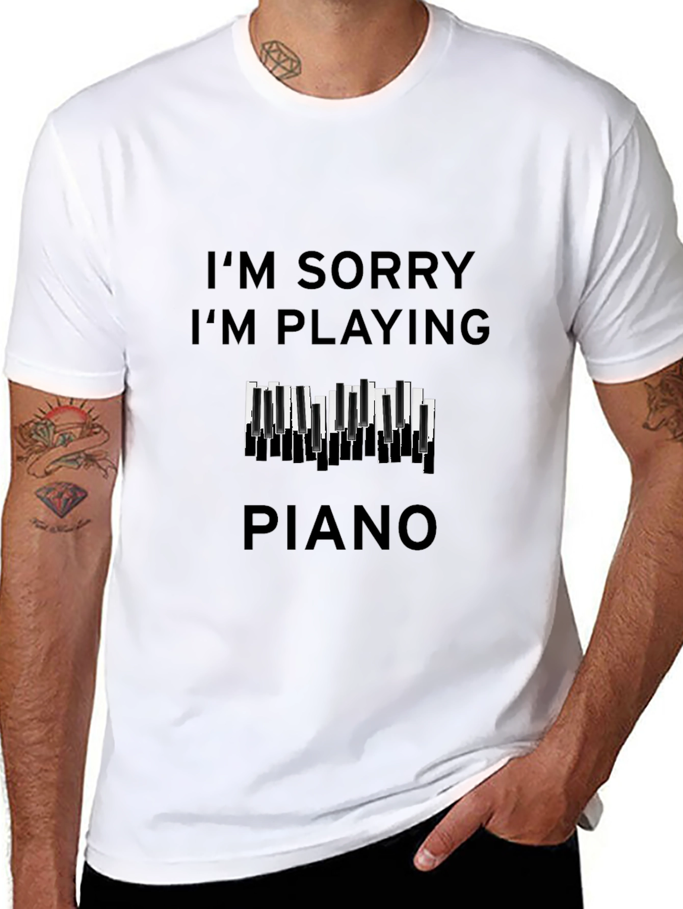 Camiseta Negra Piano: Disculpa Musical